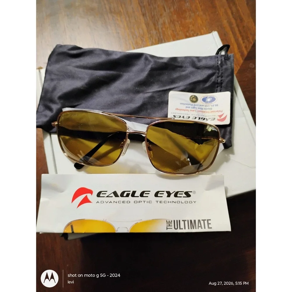 EAGLE EYES Advanced Optic Technology Sunglasses  Silver Frame  Navigator #14100